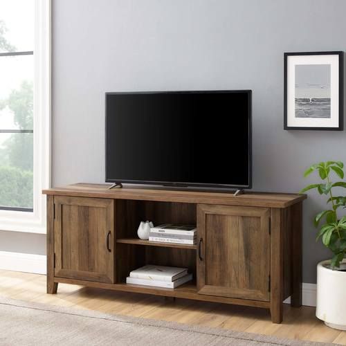 58 Inch Modern Farmhouse Tv Stand – Rustic Oakwalker Edison With Regard To Modern Farmhouse Rustic Tv Stands (Photo 10 of 15)