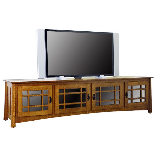 96" Amish Craftsman Wide Screen Tv Stand | Made In Usa Intended For Wide Entertainment Centers (Photo 14 of 15)