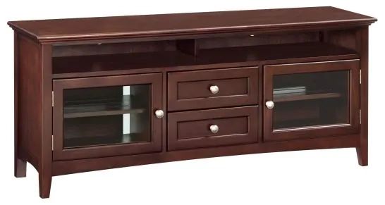 Alder Wood Mckenzie 64 Tv Stand With Soundbar Storage With Interchangeable  Door Panels In Cafe Finish||whittier Wood Products||hoot Judkins Furniture Pertaining To Cafe Tv Stands With Storage (Photo 8 of 15)