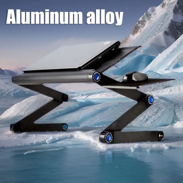 Aluminum Alloy Portable Adjustable Folding Computer Desk Laptop Stand For Tv  Bed Pc Laptop Table Stand Multifunctional Lapdesk – Aliexpress Within Foldable Portable Adjustable Tv Stands (Photo 7 of 15)