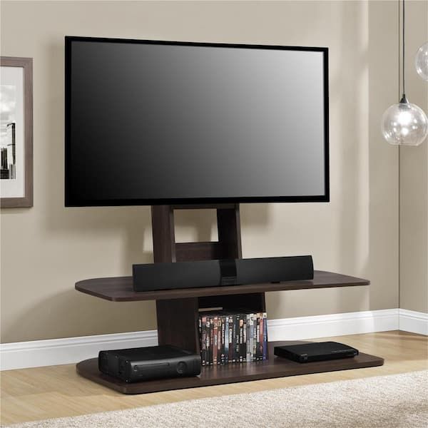 Ameriwood Park 47 In. Espresso Particle Board Pedestal Tv Stand Fits Tvs Up  To 65 In (View 8 of 15)