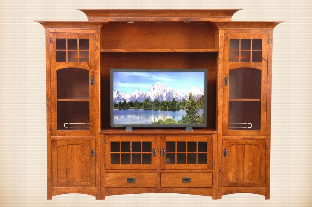 Amish Home Furnishings – Amish Furniture In Daytona Beach Florida :: Entertainment  Centers :: Winchester Bridge Entertainment Wall Unit With 51" Tv Console With Entertainment Units With Bridge (View 15 of 15)