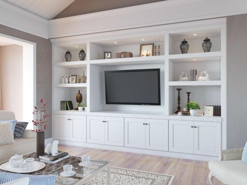 Aspen White Shaker Pre Assembled Tv Room Cabinet – The Rta Store With Regard To White Tv Stands Entertainment Center (Photo 11 of 15)