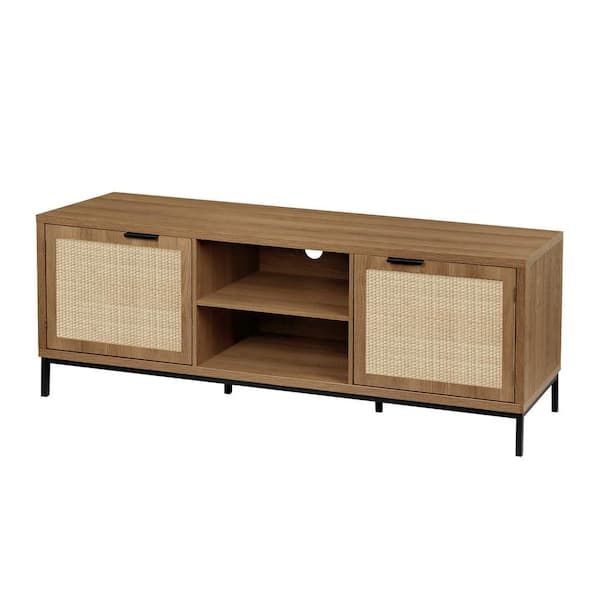 Aupodin Farmhouse 58 In. Wood Tv Stand Fits Tv's Up To 65 In (View 5 of 15)