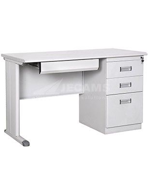 Beige Free Standing Table With 3 Drawers Lf48 | Jecams Inc. Throughout Freestanding Tables With Drawers (Photo 6 of 15)