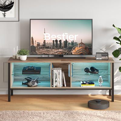 Bestier Modern Tv Stand For Tvs Up To 70 Inch Led Entertainment Center  Pinewood – Yahoo Shopping Within Bestier Tv Stand For Tvs Up To 75&quot; (Photo 14 of 15)