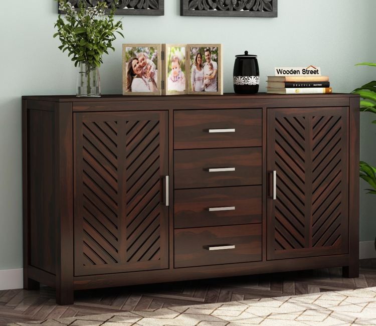 Cabinet: Wooden Storage Cabinets & Sideboards @upto 55% Off Pertaining To Wood Cabinet With Drawers (View 2 of 15)