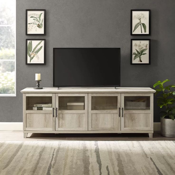 Charlton Home Romain Tv Stand For Tvs Up To 78" & Reviews | Wayfair | Tv  Stand Wood, Furniture, Entertainment Center In Romain Stands For Tvs (Photo 4 of 15)