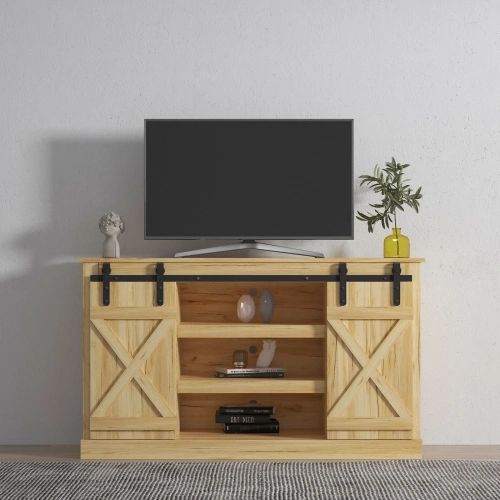 Dropship Farmhouse Sliding Barn Door Tv Stand For Tv Up To 65 Inch Flat  Screen Media Console Table Storage Cabinet Wood Entertainment Center Sturdy  Ranch Rustic Style To Sell Online At A Intended For Farmhouse Stands For Tvs (View 15 of 15)