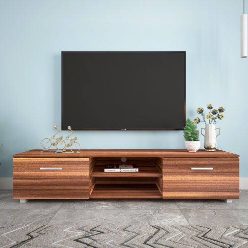 Dropship Walnut Tv Stand For 70 Inch Tv Stands; Media Console Entertainment  Center Television Table; 2 Storage Cabinet With Open Shelves For Living  Room Bedroom To Sell Online At A Lower Price | Doba In Entertainment Center With Storage Cabinet (Photo 10 of 15)