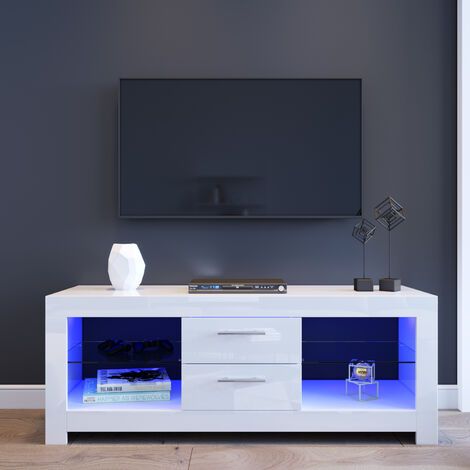 Elegant Modern Tv Stand 1300mm High Gloss Rgb Led Tv Cabinet Living Room  Bedroom Entertainment Unit For 32 40 43 50 55 60 65 Inch 4k Tv Pertaining To Rgb Tv Entertainment Centers (View 9 of 15)