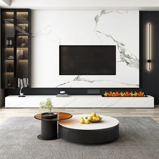 Fireplace Tv Stand Modern Entertainment Wood Monitor Consoles Table Storage Tv  Stands Universal Casa Arredo Theater Furniture – Aliexpress In Modern Fireplace Tv Stands (View 4 of 15)