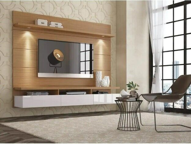 Floating Entertainment Center Wall Unit Tv Stand Flat Screen 60 Inch Mount  White | Ebay With Regard To Stand For Flat Screen (View 12 of 15)