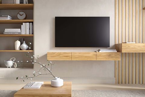 Floating Tv Stand Oak | Mybettershelf Intended For Floating Stands For Tvs (View 12 of 15)