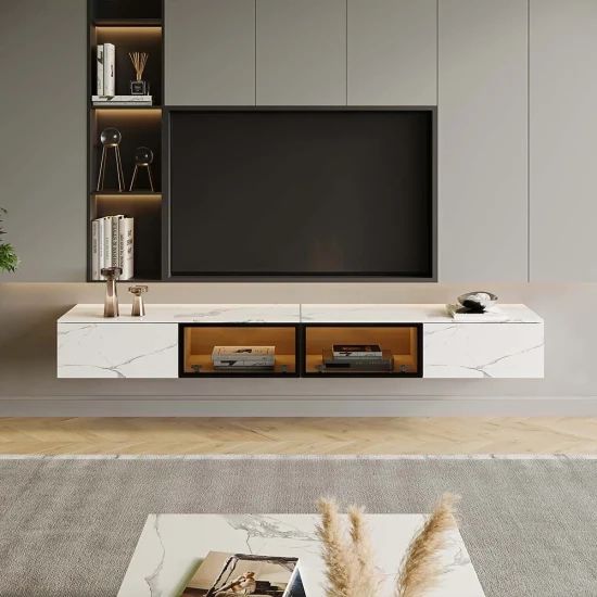 Floating Wall Hung Tv Stand With Modern Hanging Tv Cabinet With Motion  Sensor Led – China Tv Stand, Home Furniture | Made In China With Floating Stands For Tvs (View 10 of 15)