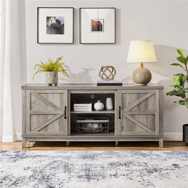 Laurel Foundry Modern Farmhouse Jamilee Tv Stand For Tvs Up To 65" &  Reviews | Wayfair Pertaining To Modern Farmhouse Rustic Tv Stands (View 12 of 15)