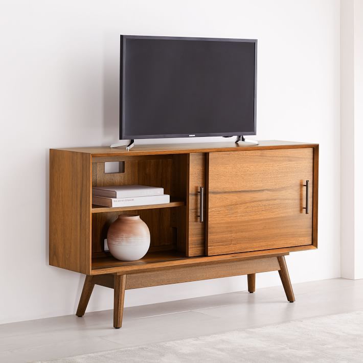 Mid Century Narrow Media Console (48") | West Elm For Mid Century Entertainment Centers (Photo 2 of 15)