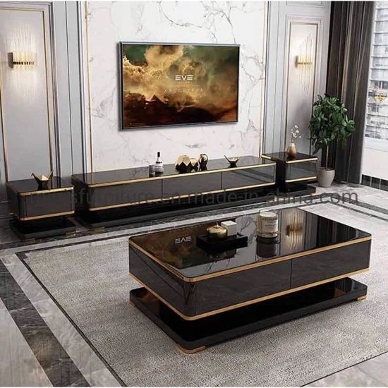Mn Ts23) Living Room Cabinet Furniture Metal And Black Marble Tv Stand –  China Tv Stand, Tv Table | Made In China Pertaining To Black Marble Tv Stands (View 15 of 15)