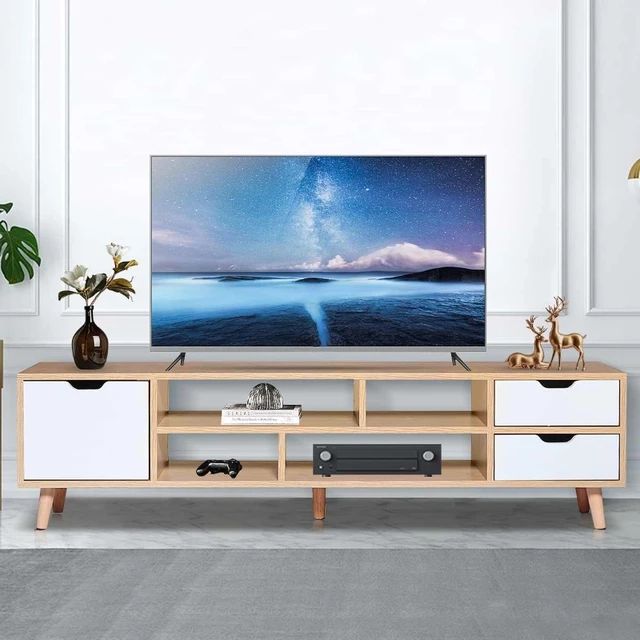 Modern Tv Cabinet With Drawers Tv Stands Living Room Furniture Shelf  Storage For Tv Up To 55" Flat Screen Storage Shelves – Tv Stands –  Aliexpress Pertaining To Stand For Flat Screen (View 10 of 15)