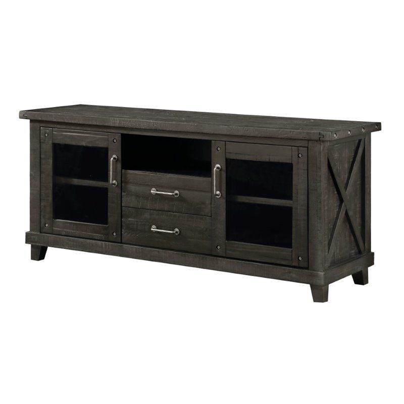 Modus Yosemite 2 Drawer Solid Wood Tv Stand In Cafe |  Bushfurniturecollection Pertaining To Cafe Tv Stands With Storage (View 5 of 15)