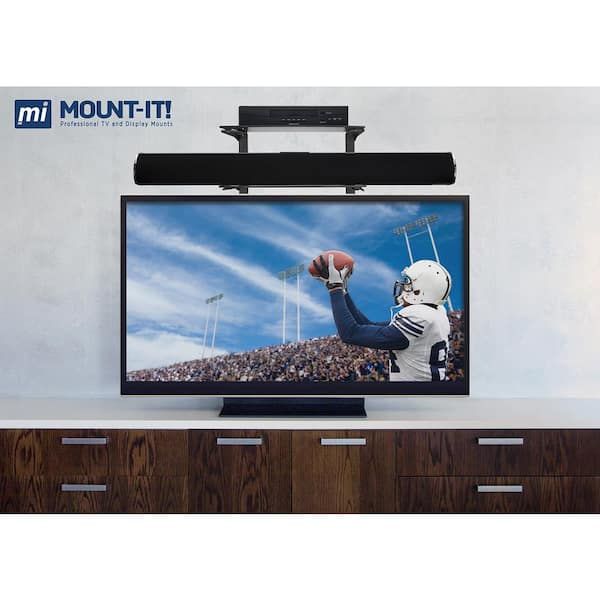 Mount It! Av Component Dual Glass Shelf For Wall Mounted Tv Mi 8402 – The  Home Depot Pertaining To Top Shelf Mount Tv Stands (View 14 of 15)