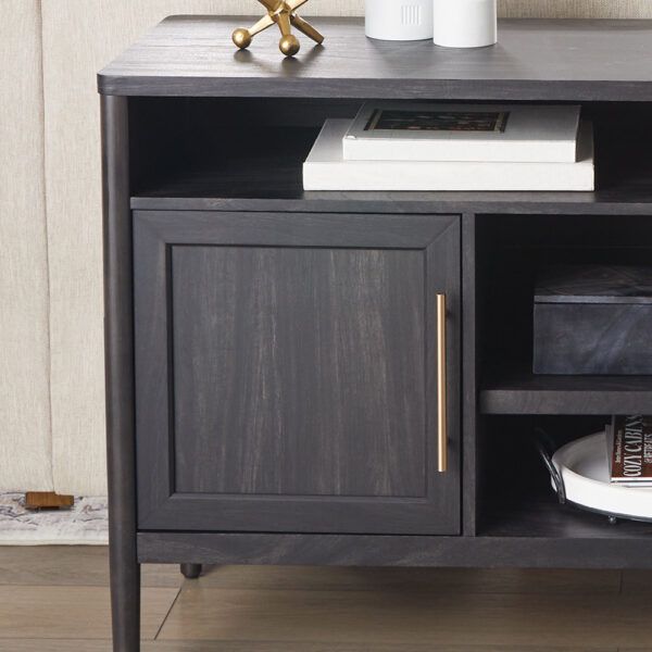 Oaklee 60in Charcoal Tv Console | Whalen Furniture Within Oaklee Tv Stands (View 4 of 15)