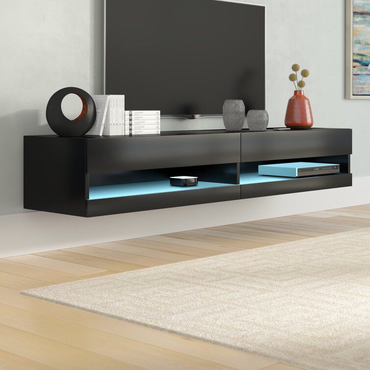 Orren Ellis Ramsdell Floating Tv Stand For Tvs Up To 78" & Reviews | Wayfair Regarding Floating Stands For Tvs (Photo 7 of 15)
