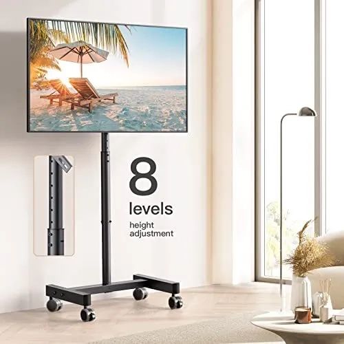 Perlegear Mobile Tv Cart Rolling Tv Stand For 13 43 Inch Tvs With 30° Tilt  Un | Ebay With Mobile Tilt Rolling Tv Stands (Photo 1 of 15)