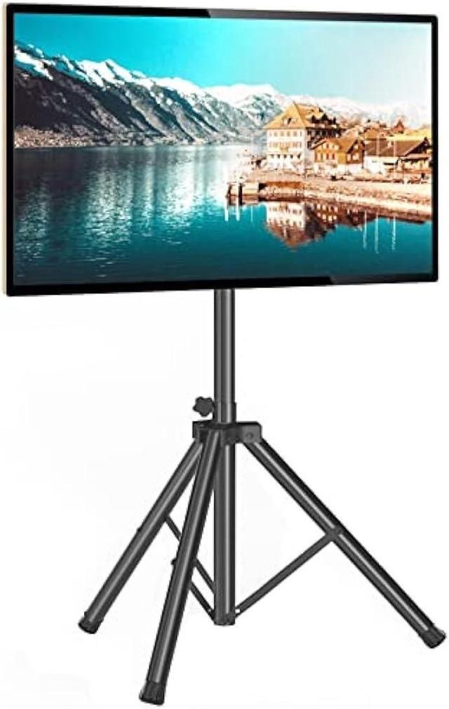 Portable Tv Tripod Stand Tilt Mount For 32 70 Inch Led Lcd Oled Flat Screen  Tvs/monitors, Height Adjustable Foldable Mount Stand, Black Floor Display  Stand With Max Vesa 600x400mm – Newegg Within Foldable Portable Adjustable Tv Stands (Photo 1 of 15)
