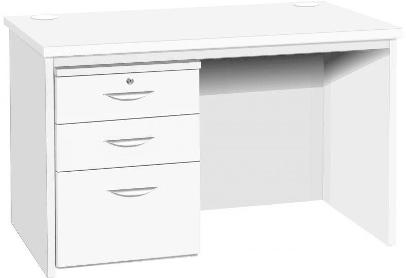 R.whites Freestanding Home Office Desk With Drawers/filing Cabinet B Rdp  White (wh) – Peter Green Furnishers Inside Freestanding Tables With Drawers (Photo 15 of 15)