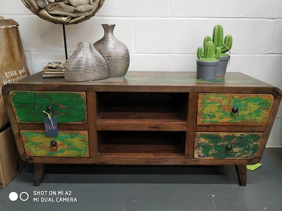 Reclaimed Boat Wood Tv Entertainment Stand, Tv Unit, Tv Cabinet, Tv Console,  Tv Bench, Accent Cabinet, Sideboard, Storage Cabinet Unique – Etsy Uk With Dual Use Storage Cabinet Tv Stands (View 9 of 15)