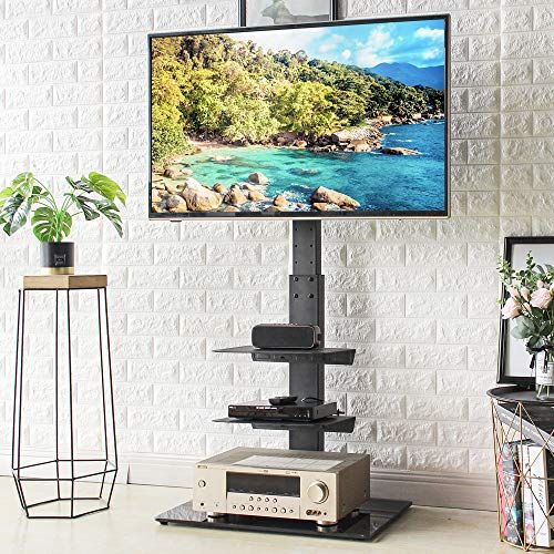 Rfiver Universal Floor Tv Stand With Swivel Mount And Adjustable Media  Shelves A Must – Furniturev Within Universal Floor Tv Stands (Photo 13 of 15)