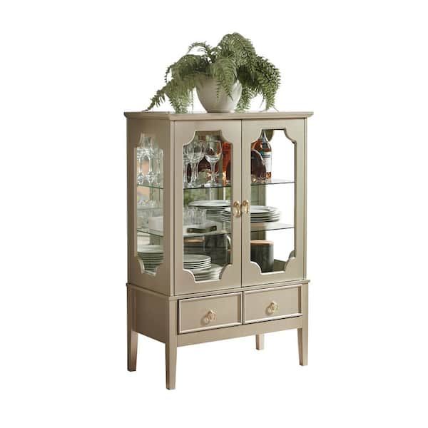 Signature Home Signaturehome Versailles Gold Finish 43 In. H Curio Storage  Cabinet With 3 Interior Shelves. Dimension (28lx15wx43h) Sdcu1444 – The  Home Depot Within Versailles Console Cabinets (Photo 7 of 15)