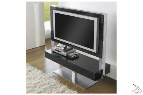 Tecno Swivel Tv Stand In Wood And Modern Steel | Toparredi For Stand For Flat Screen (Photo 6 of 15)
