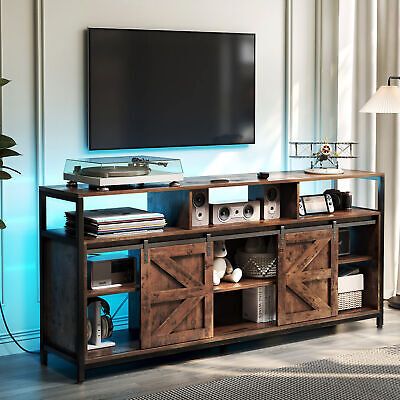 Tv Stand Cabinet With Rgb Led & Power Station Tv Entertainment Center  Console | Ebay In Rgb Tv Entertainment Centers (Photo 12 of 15)