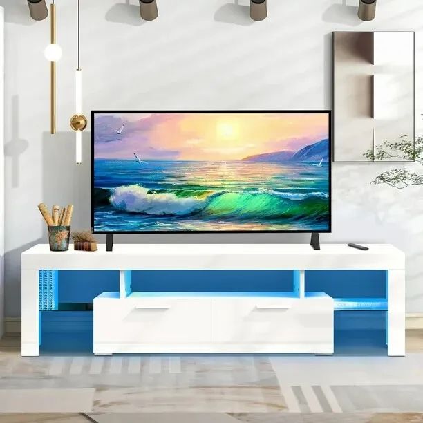 Tv Stand For Tvs Up To 70", Living Room Entertainment Center With Rgb Led  Lights | Ebay Throughout Rgb Tv Entertainment Centers (Photo 2 of 15)