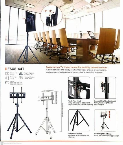 Tv Tripod Stand Portable Tv Stand For 24 55 Inch Led Lcd Oled Tv Floor Stand For Foldable Portable Adjustable Tv Stands (View 9 of 15)