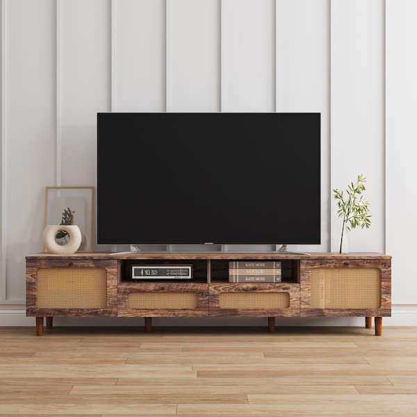 Utopia 4niture Erin Brown Tv Stand Fits Tvs Up To 55 To 65 In (View 5 of 15)