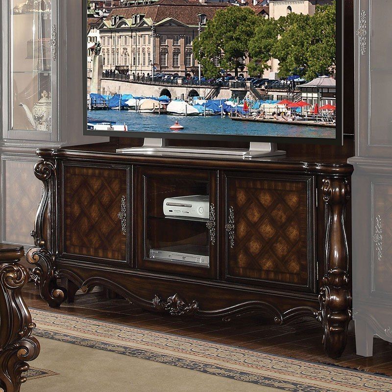 Versailles Tv Console (cherry Oak) Acme Furniture | Furniture Cart In Versailles Console Cabinets (View 2 of 15)