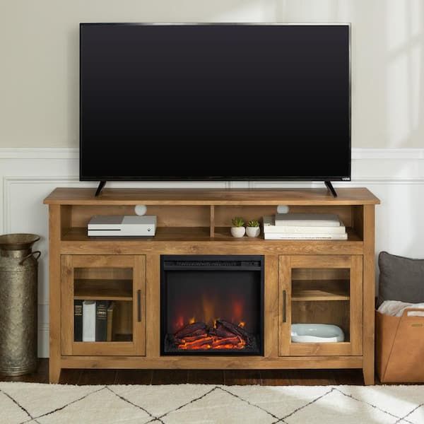 Featured Photo of 15 Photos Wood Highboy Fireplace Tv Stands