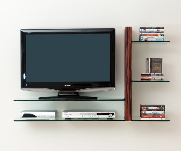 Wall Mount Tv Cabinet With Glass Shelves Flat Screen – Google Search | Glass  Shelves, Tv Wall Shelves, Tv Shelf Regarding Glass Shelves Tv Stands (Photo 1 of 15)