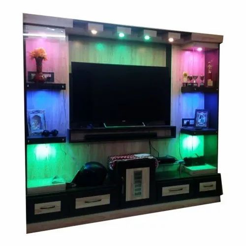 Wall Mounted Led Light Pvc Tv Cabinet, For Home With Tv Stands With Lights (View 10 of 15)