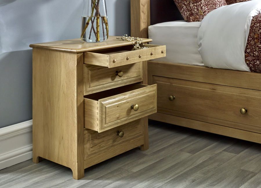 Wooden Bedside Cabinet With Secret Drawer Handmade In The Uk Within Wood Cabinet With Drawers (View 13 of 15)