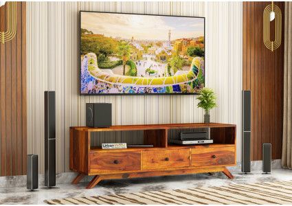Wooden Tv Stand Designs : Buy Designer Tv Stand Online In India At Urbanwood With Dual Use Storage Cabinet Tv Stands (View 11 of 15)