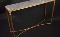 Hammered Antique Brass Modern Console Tables