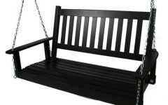 2024 Latest 2-person Black Wood Outdoor Swings