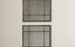 2 Piece Priscilla Square Traditional Beveled Distressed Accent Mirror Sets