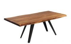 Acacia Dining Tables with Black Rocket-legs