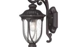 2024 Best of Palma Black/clear Seeded Glass Outdoor Wall Lanterns