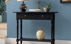 Gray and Black Console Tables
